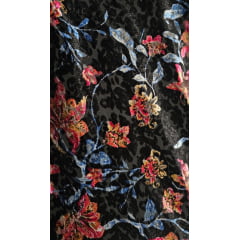 Veludo Estampado Brocado Floral