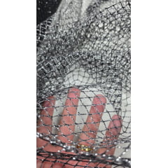 Tela Com Glitter Bali Preta com Prata