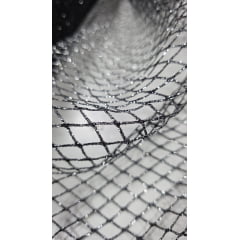 Tela Com Glitter Bali Preta com Prata