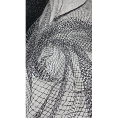 Tela Com Glitter Bali Preta com Prata