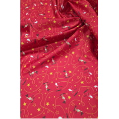 Tergal Natalino Esquis Fundo Vermelho 11