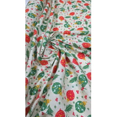 Tergal Natalino Bolas Fundo Creme 14