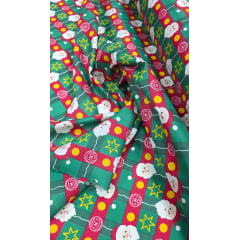 Tergal Natalino Papai Noel Fundo Verde 04