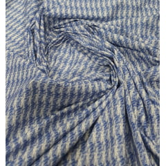Tricoline Estampada Tweed Azul Royal 100% Algodão