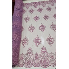 Tule Bordado com Bico Uva Claro LS2321D15  