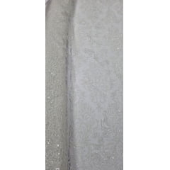Tule Arabesco com Glitter e Paetê Branco 306LX