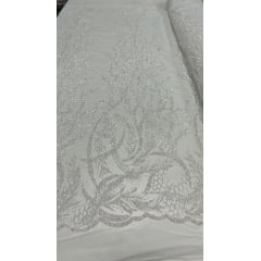 Tule Bordado com Glitter Bride Branco Furtacor Modelo NM1019