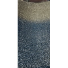 Tule Bordado com Glitter Degradê Azul Serenity com Prata 02