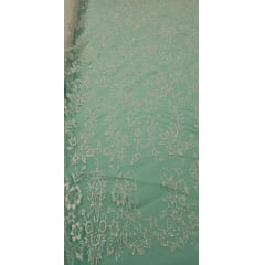 Tule  Floral com Glitter Branco Furtacor