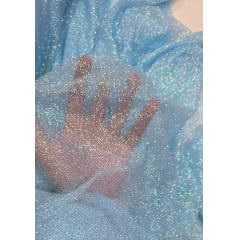 Tule com Glitter Azul Bebê Leve Furtacor