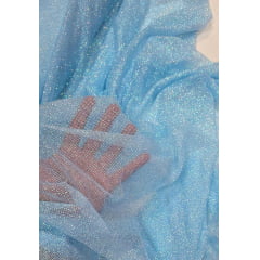 Tule com Glitter Azul Bebê Leve Furtacor
