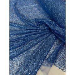 Tule com Glitter Azul Celeste Pesado 02 