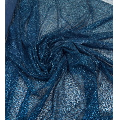 Tule com Glitter Azul Petróleo Pesado 