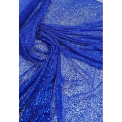 Tule com Glitter Azul Royal Pesado