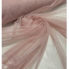 Tule com Glitter Fantasy Rosê Escuro