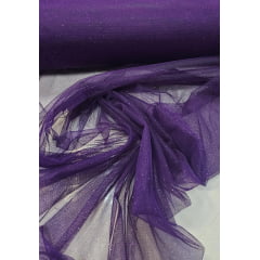 Tule com Glitter Fantasy Roxo Escuro