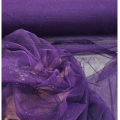 Tule com Glitter Fantasy Roxo Escuro