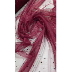 Tule com Glitter Fantasy STAR Marsala