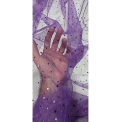 Tule com Glitter Fantasy STAR Roxo
