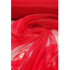 Tule com Glitter Fantasy Vermelho Ferrari