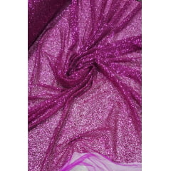 Tule com Glitter Fúcsia Pesado 02 