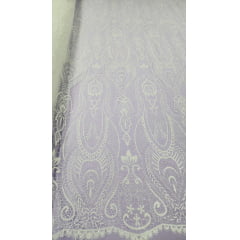 Tule com Glitter Furtacor e Miçangas Branco Modelo 21103