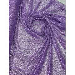 Tule com Glitter Lilás Pesado 02  