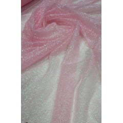 Tule com Glitter Rosa Bebê Leve Furtacor Tule com Glitter Rosa Bebê Leve Furtacor