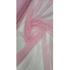 Tule com Glitter Rosa Bebê Leve Furtacor