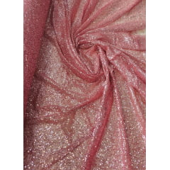 Tule com Glitter Rosa Pesado