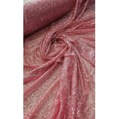 Tule com Glitter Rosa Pesado