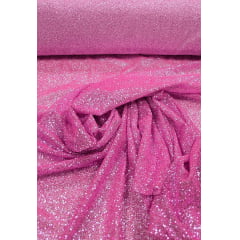 Tule com Glitter Rosa Pesado