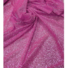 Tule com Glitter Rosa Pesado
