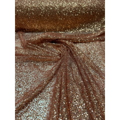 Tule com Glitter Rosê Gold Pesado 02 