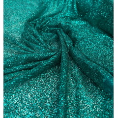 Tule com Glitter Verde Esmeralda Pesado 02    