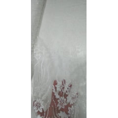 Tule Flores com Glitter Furtacor e Mini Miçangas Transparentes Modelo 16804