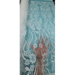 Tule Flores com Glitter Furtacor e Mini Miçangas Transparentes Modelo 16804