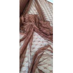 Tule Jacquard Marrom Modelo 04