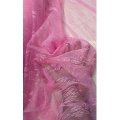 Tule Jacquard Rosa Bebê