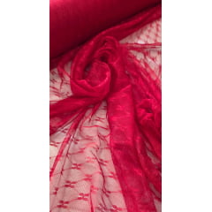 Tule Jacquard Vermelho Modelo 04