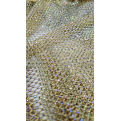 Tela Arrastão Dourado com Pedrarias Boreal