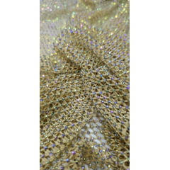 Tela Arrastão Dourado com Pedrarias Boreal