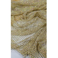 Tela Arrastão Dourado com Pedrarias Boreal