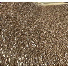 Tule Bordado com Paetês e Canutilhos Saab Rosê Gold