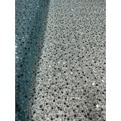 Tule Bordado com Paetês e Pedrarias Azul Tiffany