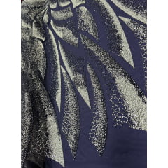 Tule Bordado com Pedrarias Azul Marinho Modelo HS2091 