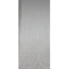 Tule Bordado com Pedrarias Dubai Off White