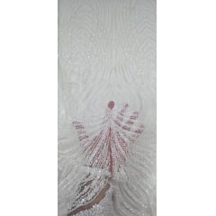 Tule Bordado com Pedrarias Dubai Off White