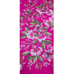 Tule Bordado com Pedrarias e Flores em 3D Jardim Encantado Pink