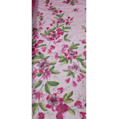 Tule Bordado com Pedrarias e Flores em 3D Jardim Encantado Pink